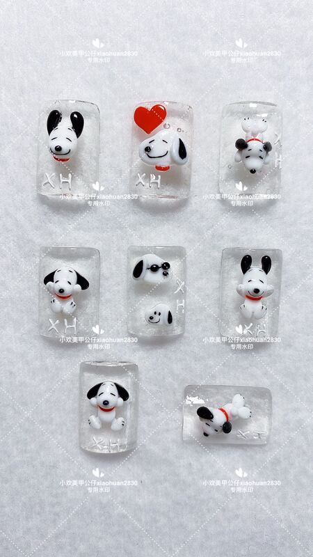 Xiaohuan Nail Art Mold 3D Carving Silicone Mold Snoopy Puppy Nail Art Cartoon Figure Accessories Wearable Beauty