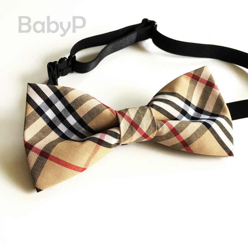 BabyP high-end custom fashion Inron baby small collar boy student baby classic Pauli plaid collar tie-Taobao