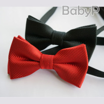  Red black childrens bow tie Dark texture boys baby birthday performance banquet bow bow tie