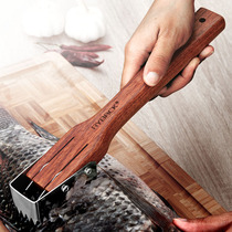 Japanese wooden handle fish scale scraper artifact Household fish scale planer scale scraper Fish scale planer fish kill knife Scale remover machine