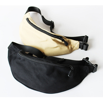 Korean solid color simple men and women running bag outdoor riding chest bag canvas multifunctional sports small bag mobile phone storage bag