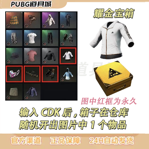 Pubg Playerunknown's Battlegrounds Golden Treasure Box White Southeast Asia Jacket Skin Box Peak White Training Uniform Cdk Pubg Playerunknown's Battlegrounds Golden Treasure Box White Southeast Asia Jacket Skin Box Peak White Training Uniform Cdk