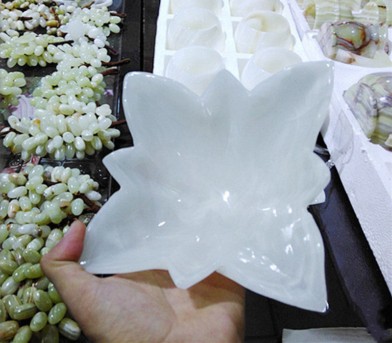 Natural white jade handmade medium fruit plate gift special offer new product promotion