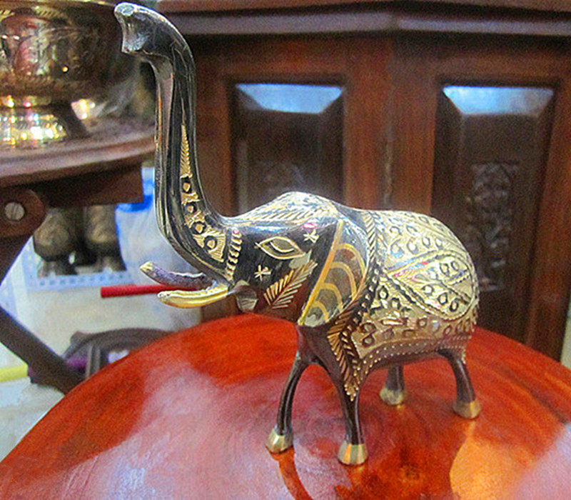 India-Pakistan copper-made elephant features India-Pakistan customs special price 15 cm