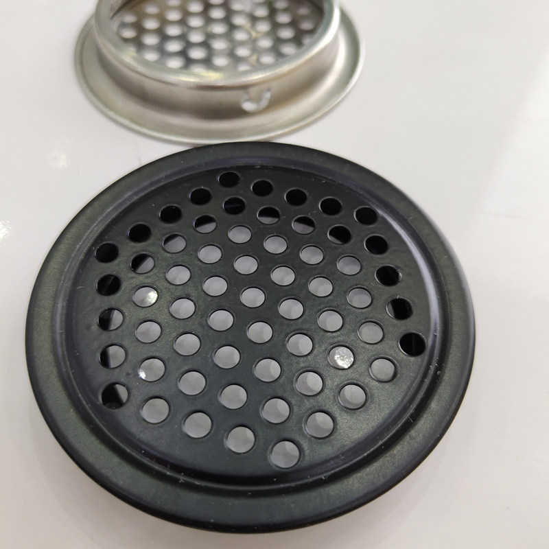 Cabinet ventilation cooling net furniture shoe cabinet wardrobe ventilation hole round black and white decorative cover air hole stainless steel