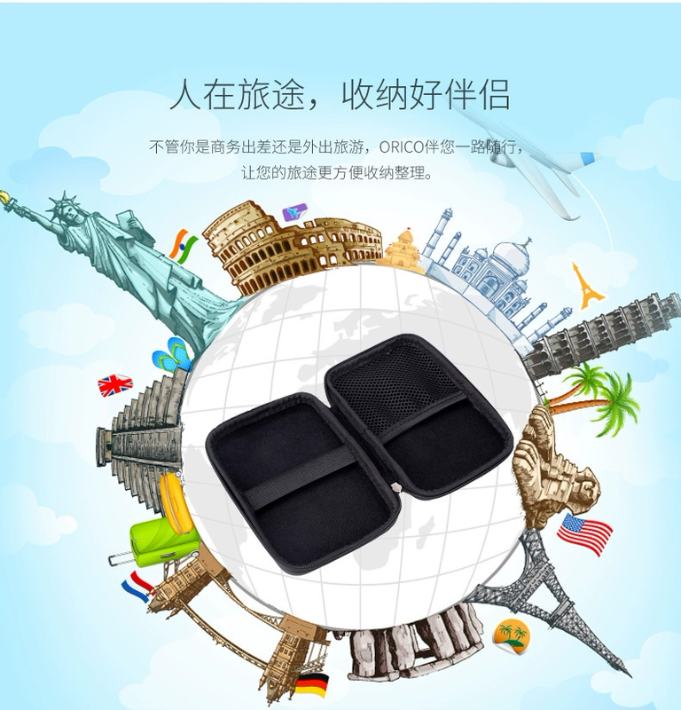 ORICO lưu trữ kỹ thuật số túi dữ liệu lưu trữ cáp túi di động đĩa cứng sạc tai nghe U đĩa phụ kiện hoàn thiện gói hộp đựng tai nghe mozard
