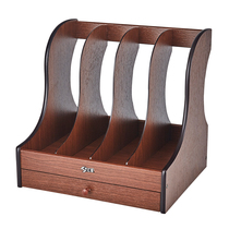 Huixing wooden four file storage rack Office with drawer storage file rack Data file storage bar