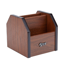 Huixing creative stationery Wooden pen holder Office desktop ornaments Multi-function remote control storage box Business customization