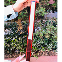 Indian lobular red sandalwood culture folding fan mahogany Chinese style portable men's retro style Chinese style blank folding fan