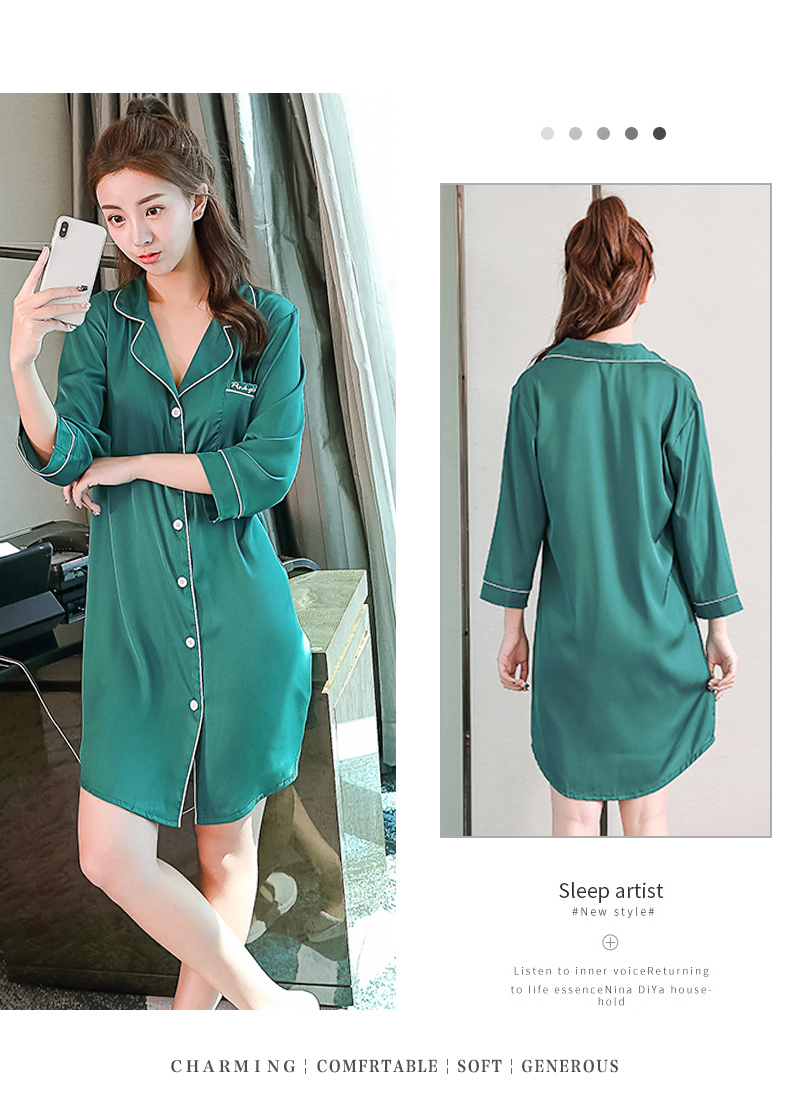 Váy ngủ nữ mùa thu dài phần gợi cảm công chúa gió Nhật Bản dễ thương cô gái ngọt ngào bông băng lụa áo ngủ đồ bộ mặc nhà cao cấp