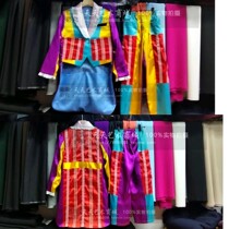 The men and womens magic clown tuxedo professional magic clown show costumes the new stripes can be changed to customize