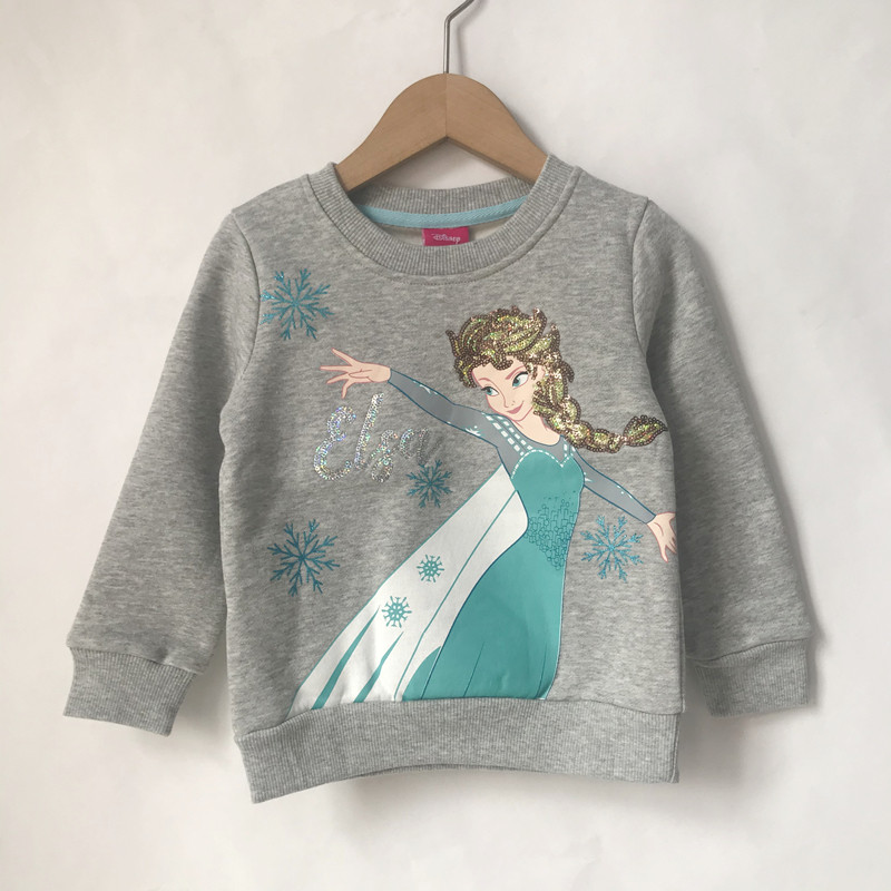 Foreign trade export girls round neck plus velvet sweater autumn and winter new cartoon embroidery pullover long sleeve