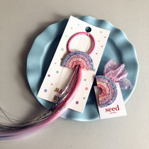 Special clearance foreign trade children unicorn wig clip seed girl hair accessories 2-piece set