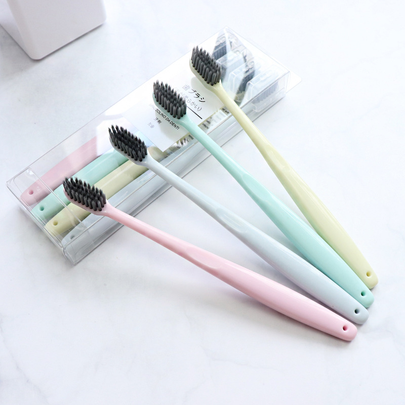 4 family packs Japanese small head toothbrush hospitality ultra-fine soft hair combination adult children's household toothbrush set