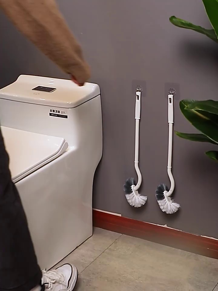 Down Angle Toilet Brush Toilet HouseCleaning Toilet Brush Wall-free Punch Cleaning Brush
