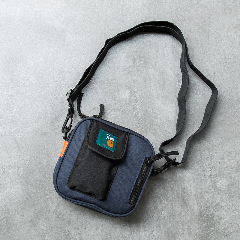 Tide brand shoulder bag fashion hip-hop men and women bungee bag casual tooling bag all-match color contrast messenger bag mobile phone small bag