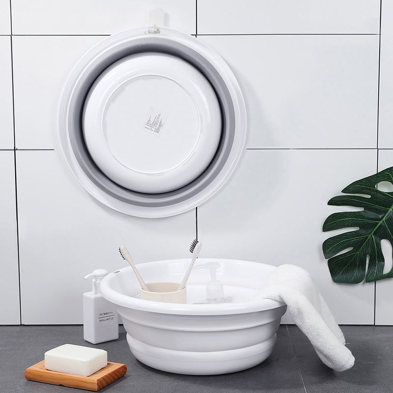 Japan imported portable travel folding washbasin silicone space-saving wash basin household wall-mounted wash basin
