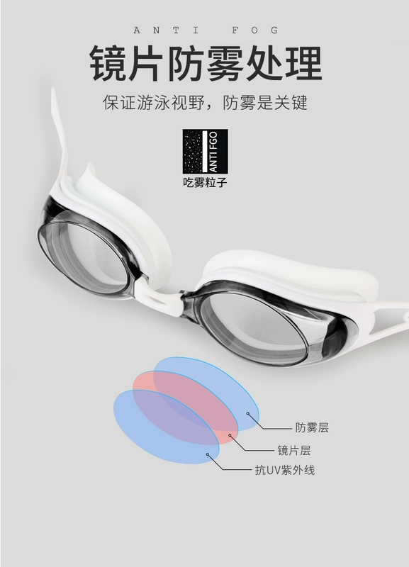 Kính râm Li Ning phù hợp với mũ bơi nam kính bơi cận thị kính chống nước HD chống sương mù thiết bị lặn