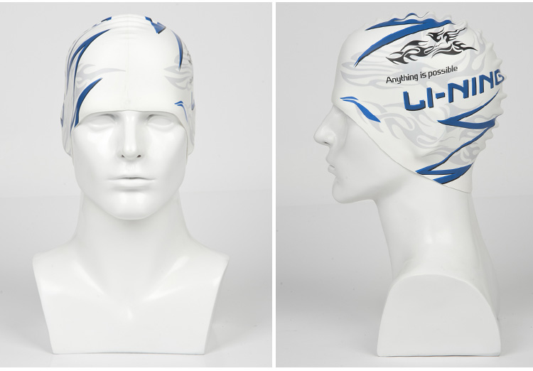 Li Ning in mũ bơi nữ tóc dài không thấm nước mũ bơi nam silicone mũ bơi nữ trưởng thành tai bơi chính hãng nancy bikini