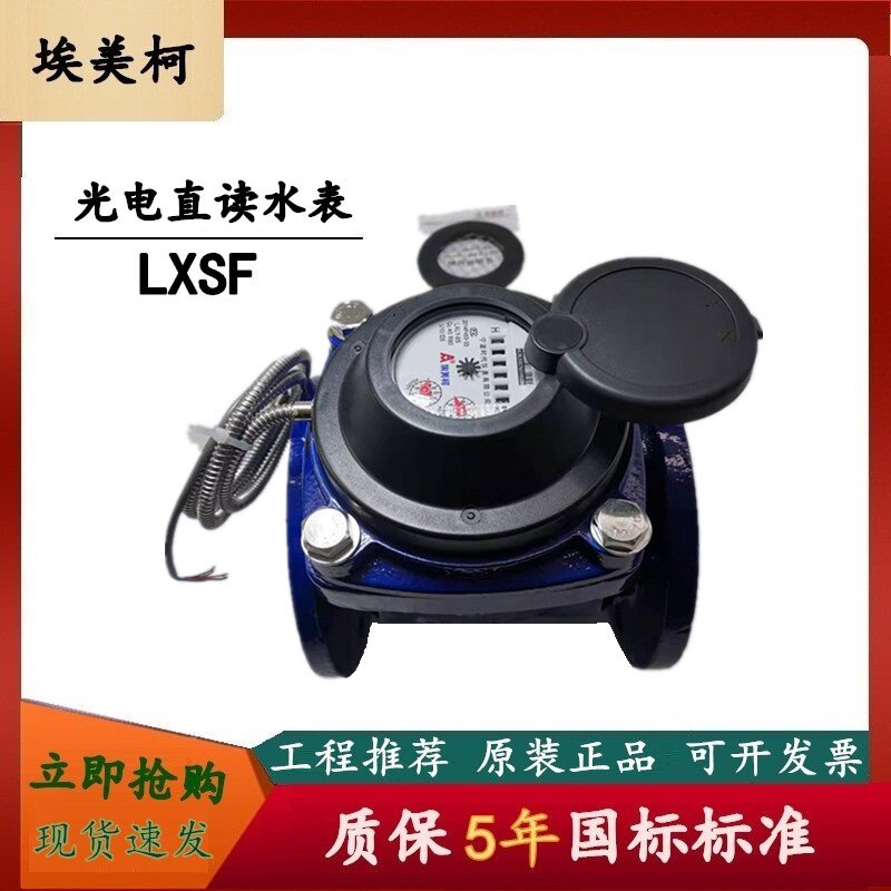 Ningbo Emeke photoelectrical straight reading water meter LXLY iron shell hair cold and hot water meter LXSF-15 -300