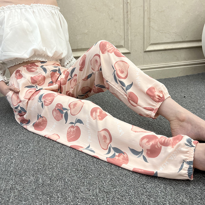 Summer girl thin pants cotton pants pants pants pants pants pants cotton beach pants plus large yards