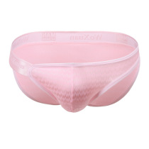 Pink Wire Drawing Jacquard Bright Gluten Triangle Pants Men Sexy Briefs Silk Slip Chinlon Ice Silk Pants Head Fashion Personality Wave