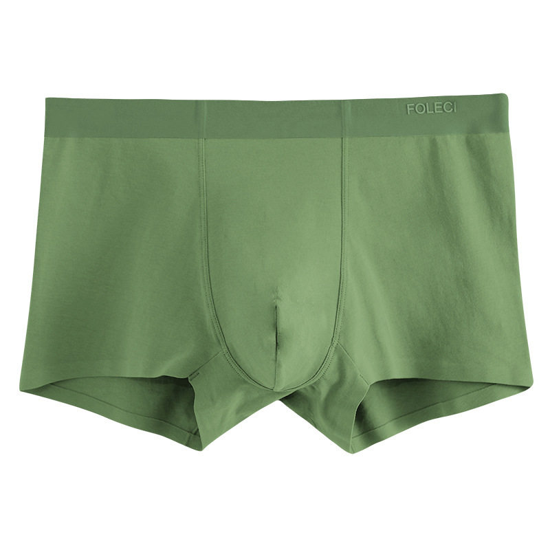 Army Green Cotton men's underwear Graphene No Marks Four Corner Pants Mid-Waist Guy Youth Sports Four-corner Shorts Head