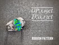 Sold Opal Island Collectible Rare Ribbon Pattern Ribbon Color Black Opal Ring