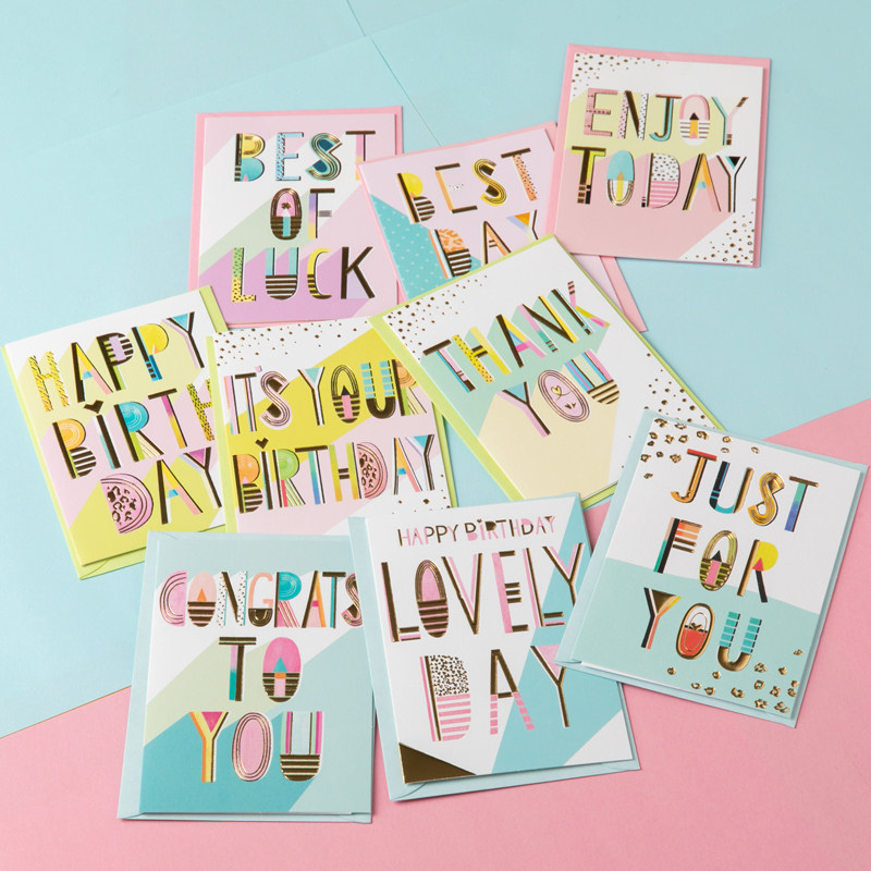 New Korea Idea birthday student universal blessing message thanks Mini small card bronzed envelope greeting card