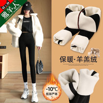 Plus velvet padded shark pants womens autumn and winter winter warm skinny legs Barbie yoga lamb velvet leggings
