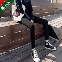 Plus velvet jeans womens pants 2021 new autumn and winter small feet small man Winter clothes show high 145 wear