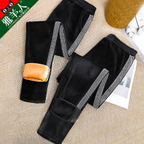Golden velvet sweatpants womens pants autumn and winter 2021 New plus velvet padded warm cotton pants casual pants