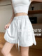 白色冰丝山本短裤女夏季2025新款外穿休闲宽松大码胖mm五分运动裤