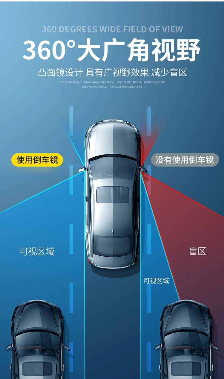 Car Rearview Mirror Small Round Mirror, Car Blind Spot Wide-Angle Reversing Auxiliary Mirror, Reflective Small Mirror, Universal for All Vehicles