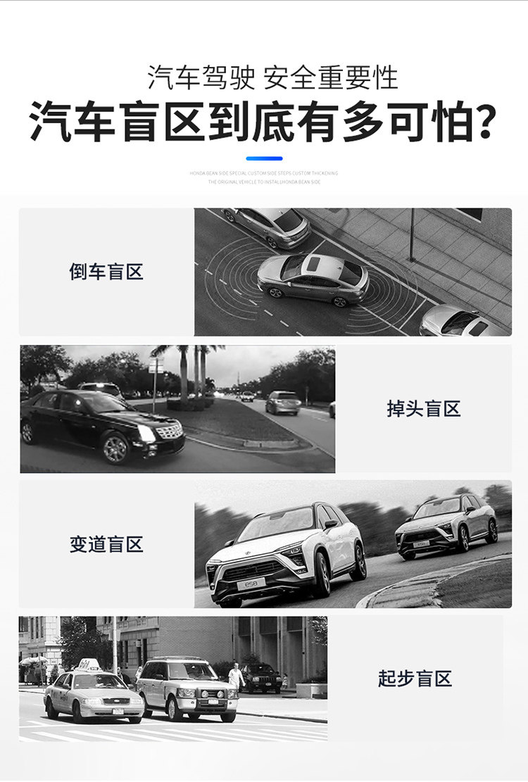 Car Rearview Mirror Small Round Mirror, Car Blind Spot Wide-Angle Reversing Auxiliary Mirror, Reflective Small Mirror, Universal for All Vehicles