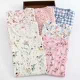 Хлопковый летний лонгслив, штаны, хлопковая тонкая пижама, 100% хлопок, круглый воротник