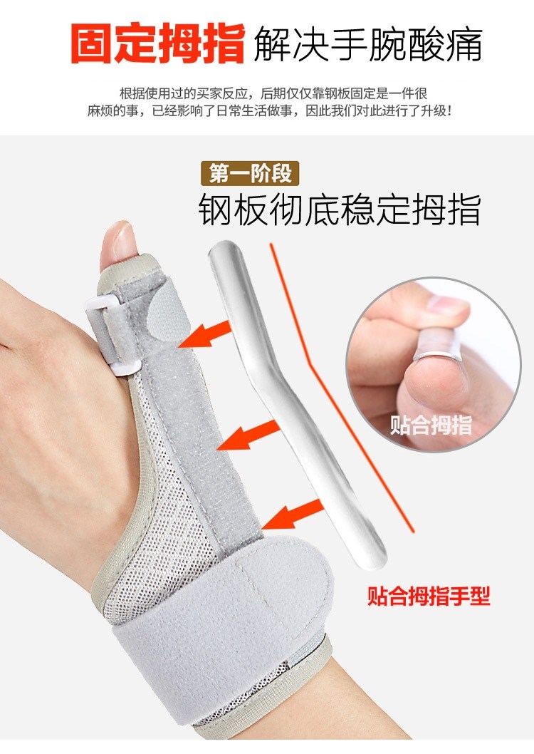 Cố định ngón tay cái bong gân cổ tay mẹ bảo vệ trẻ em gãy cổ tay gân vỏ mùa hè ngón tay giữ đàn ông và phụ nữ - Dụng cụ thể thao băng đầu gối khi chạy
