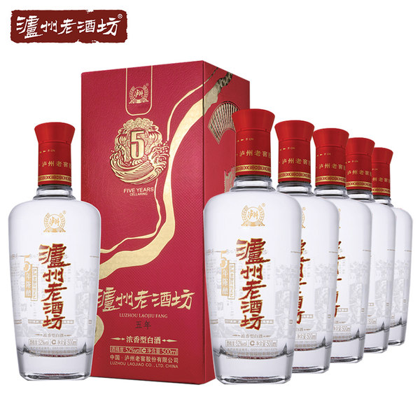 泸州老酒坊 五年 52度浓香型白酒 500ml*6瓶整箱 天猫优惠券折后¥299包邮(¥599-300)