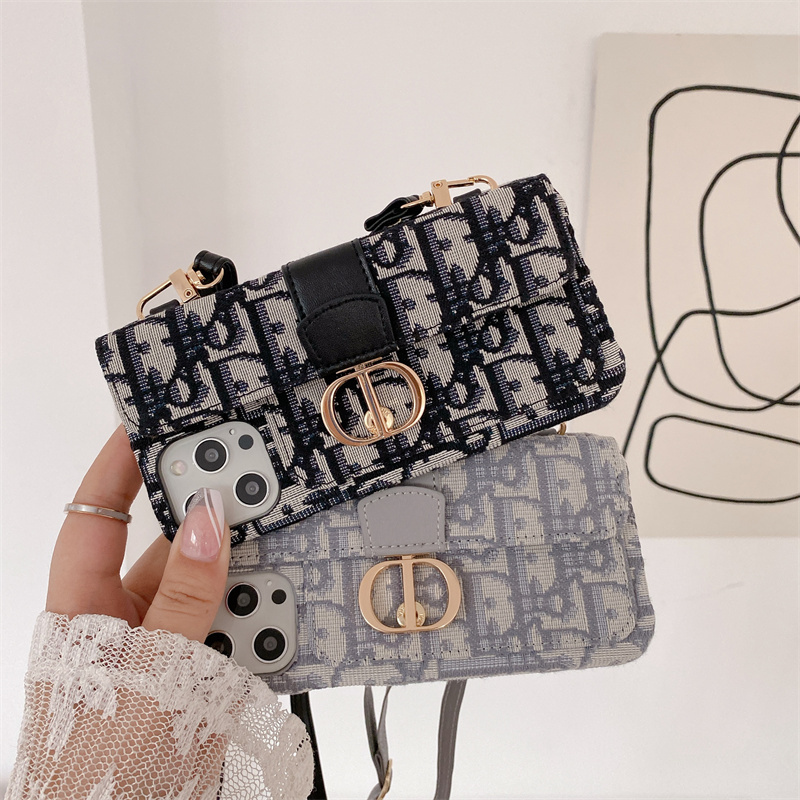 Suitable for Iphone15/13Pro XS Max Mobile Phone Case Flip Cover 11Pro Card Holder European and American Style Apple 12 Cross-Body Female Trendy 14Plus Protective Case 8Plus Shell