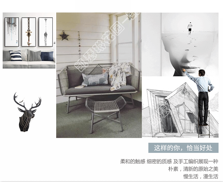 Nội thất sáng tạo Bắc Âu sofa ngoài trời ghế sofa ghế sofa ban công sân vườn ngoài trời kết hợp đồ nội thất mây - Bàn ghế ngoài trời / sân bàn ghế sắt ngoài trời