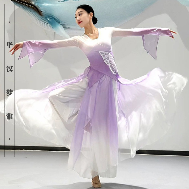 古典舞服装女身韵飘逸练功服渐变色飘逸纱衣中国舞蹈服秋季演出服:演绎东方美学,舞动秋日浪漫!-古典舞服-淘宝好物网