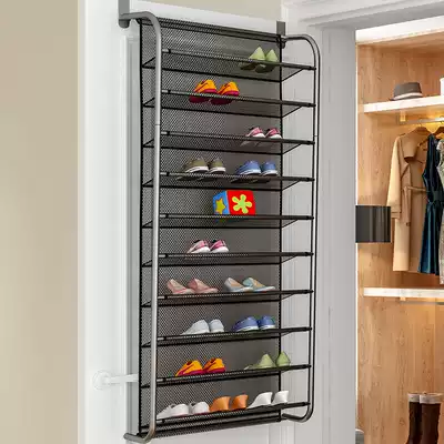 Door rear shoe rack multi-layer household shoe cabinet wall-mounted dormitory small shoe shelf saves space hanging door shoe rack