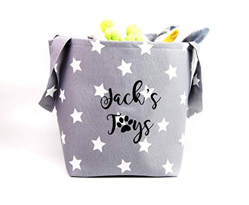 Personalized Storage Basket Burlap Bin for Dog Toys Dog Ho
