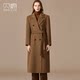 贝源2025冬装新款高端100骆驼绒大衣女中长款双排扣加厚毛呢外套