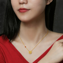 Saifel gold 9999 enamel happy from the sky drop necklace to happiness to good luck to the series Fulu set