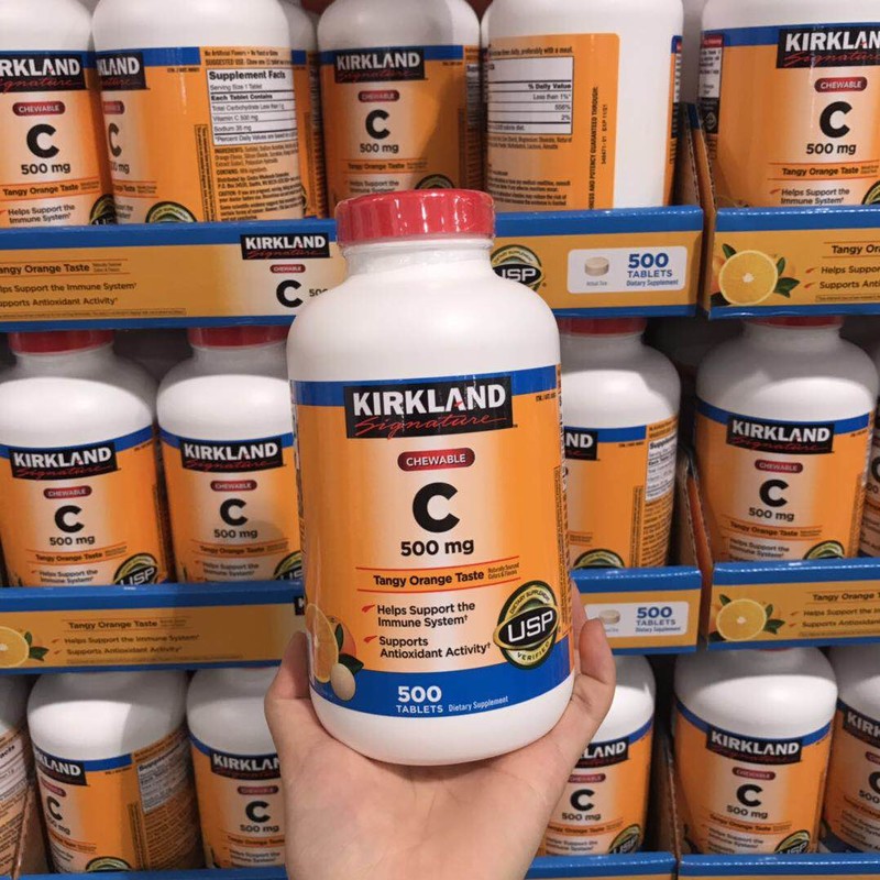 US Direct Mail Kirkland Kirkland Vitamin C Orange Flavor Fruit Vitamin C Tablets VC Chewable Tablets 500mg