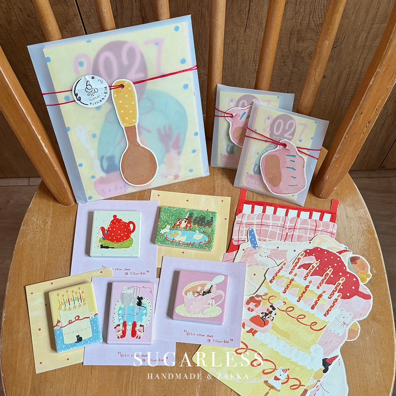Tillion Bild* Hand-Drawn Healing-Style Original 2027 Monthly Calendar Stickers Fridge Magnets/Postcards Tillion Bild* Hand-Drawn Healing-Style Original 2027 Monthly Calendar Stickers Fridge Magnets/Postcards