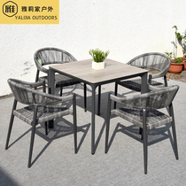 Casual Iron Art Outdoor Swing Balcony Open-air Terrace Patio Yard Garden Villa Patio Chair Waterproof Sunscreen Outdoor Table And Chairs