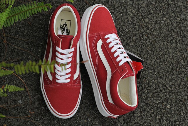 wine red vans old skool