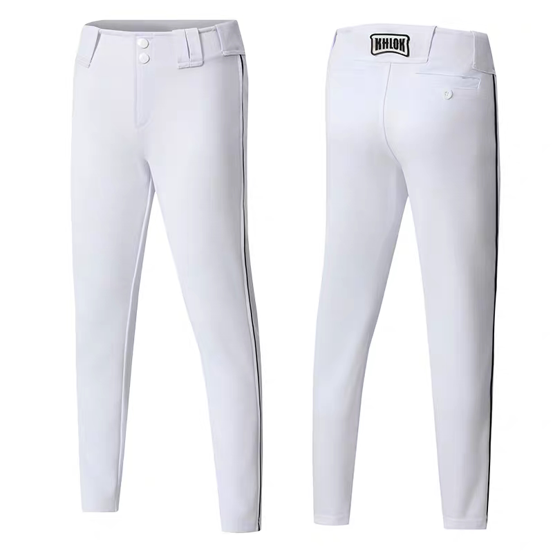 White Baseball Pants, Long Pants, Cropped Jogger Pants, Children, Teenagers, Adults, Slim Fit, All-Season, Breathable Korean Style